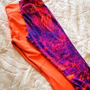 Powerhold Fabletics High Waisted Flash Orange Leggings. 2nd pair free 🍊